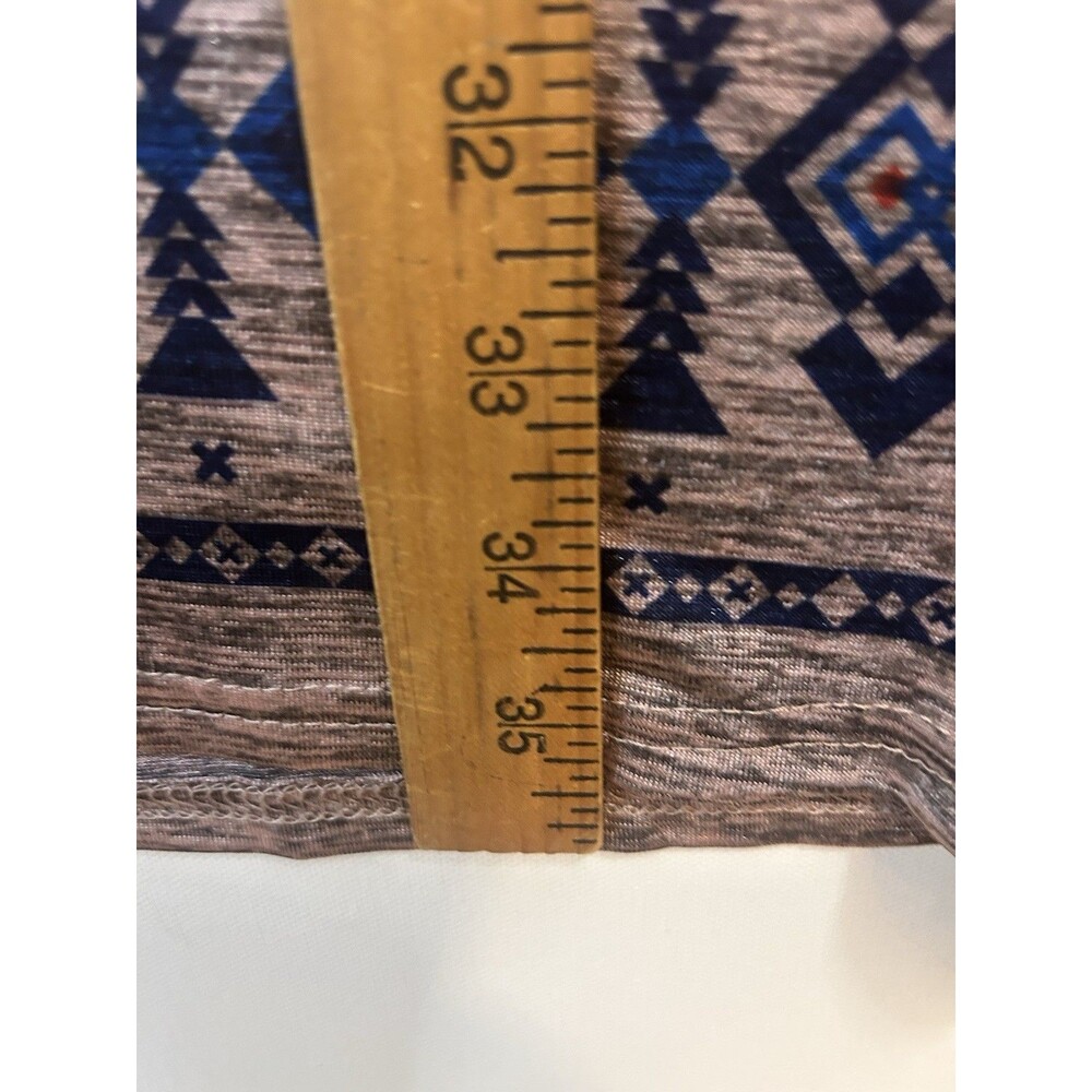 GM Women’s L/XL Boho Elephant Print Sleeveless Tunic Dress Feather Tie Brown Top - Picture 6 of 16